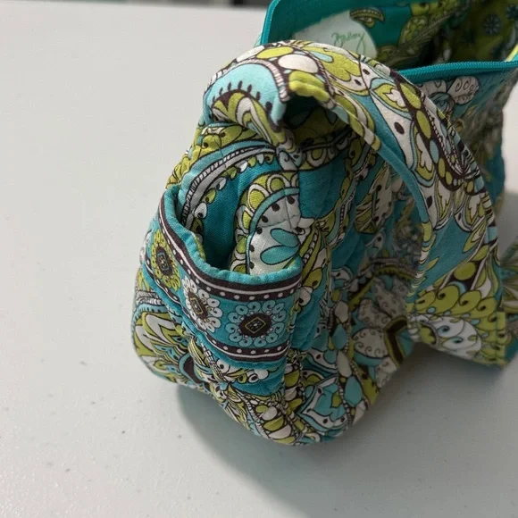 Vera Bradley Maggie Peacock Shoulder Bag Turquoise/Lime/Teal Paisley Print - Picture 2 of 8